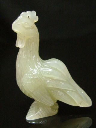 “cock”statue Pendant Hand - Carved For Gift Chinese Celadon Jade Sculpture photo