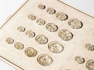 Collectible Card 34 Vintage Czech Bohemian Art Deco Fancy Crystal Glass Buttons photo