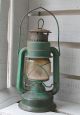 Vintage Wizard Paraffin Lantern Lamp Shabby Prairie Rustic Country Farm Green 20th Century photo 1