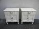 French Painted Serpentine Nightstands / End Tables 5069 Post-1950 photo 1