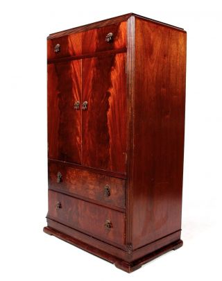 Antique Cabinet French Millinery Cupboard Chest Cuban Mahogany Art Deco 1930s photo