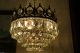 Antique Vintage Big French Basket Style Crystal Chandelier Lamp 1940s.  16in Dmtr Chandeliers, Fixtures, Sconces photo 3