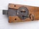 Wood And Iron French Antique Door Lock With Key Marked Duval Robert G Locks & Keys photo 2