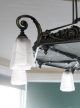 Stunning Antique Chandelier / Ceiling Lamp With Glass.  Art Nouveau Deco Chandeliers photo 7