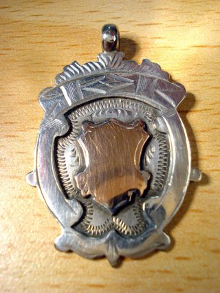 Pendant Rare Antique Vintage Solid Silver Medal 0.  925 Fob 1928 photo