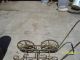 Antique Baby Buggy Frame With 11.  75 Wheels W/wooden Spokes Light Grey Baby Carriages & Buggies photo 1