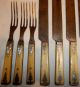 12 Antique Steer/bovine Bone Handled Flatware 6 Knives & 6 Forks Frary Cutlery Other Antique Home & Hearth photo 1