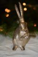 Vintage Solid Metal Etched Bunny Rabbit Figurine Other Antique Silverplate photo 2