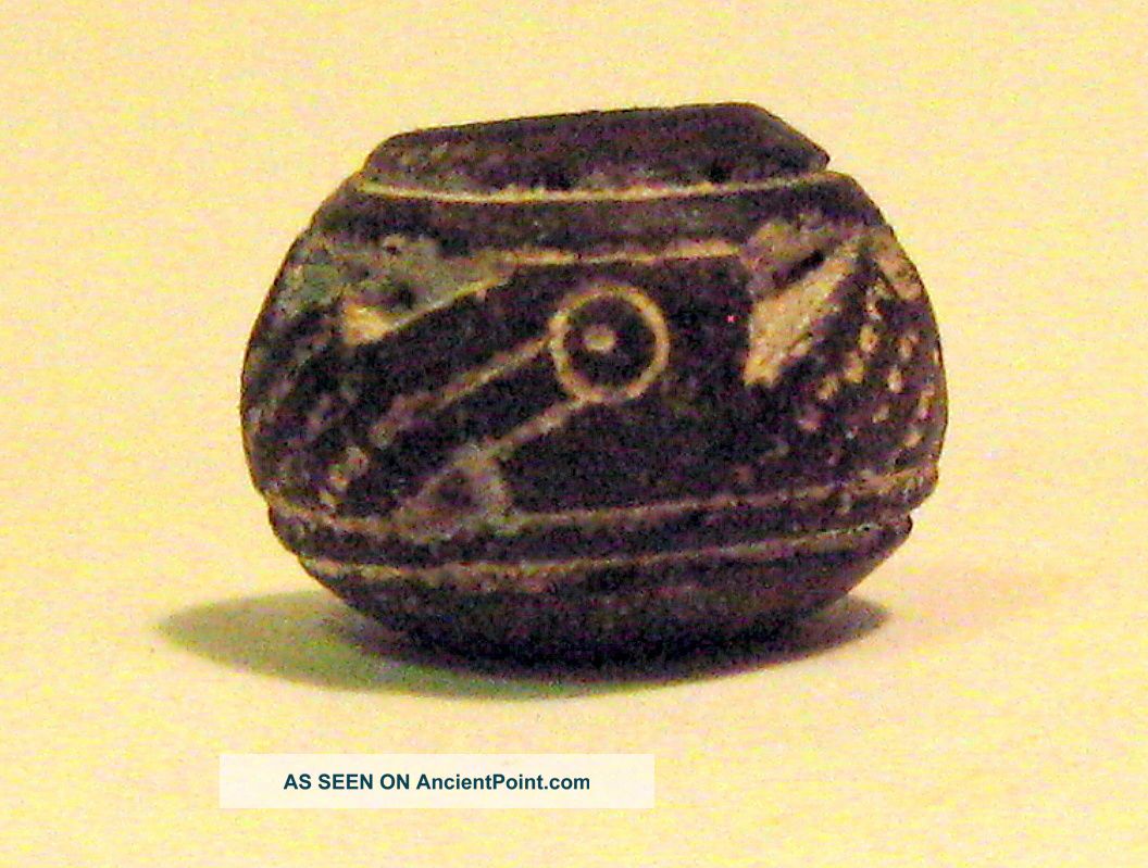Pre - Columbian Black Head - To - Tail Bird Procession Bead.  Guaranteed.  Authentic The Americas photo