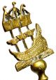 Antique Fireplace Shovel Nautical Fire Tool Brass/bronze Figural Ship Oscar Bach Hearth Ware photo 9
