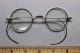Antique Spectacles Eye Glasses Round Lenses Silver Tone Frames Marked A Inside C Optical photo 1