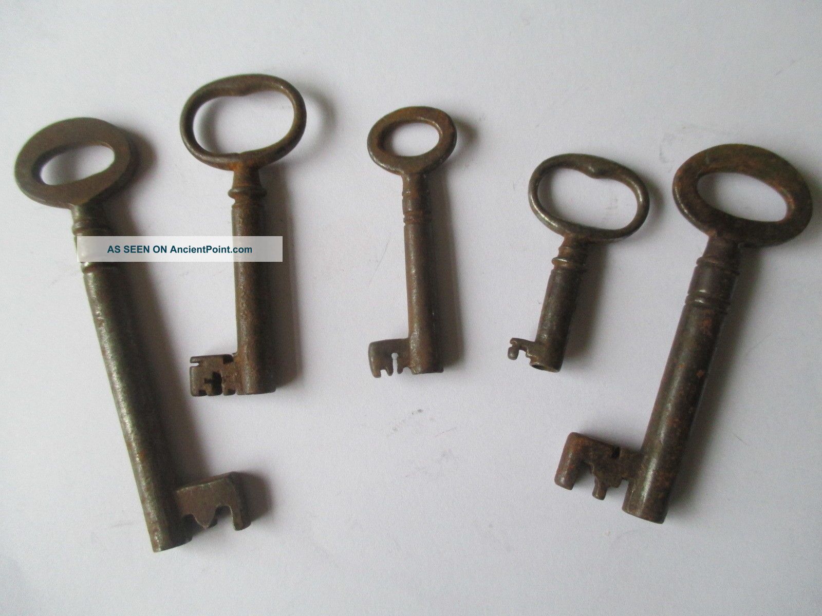 5 X Antique Georgian/victorian Period Steel Keys Locks & Keys photo