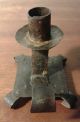 Antique Primitive Wrought Iron Candle Holder 19th C.  Blacksmith Hand Pounded Vtg Primitives photo 2