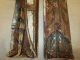 Poly Chrome Pair Crusader Knights King Hand Carved Wood 20 