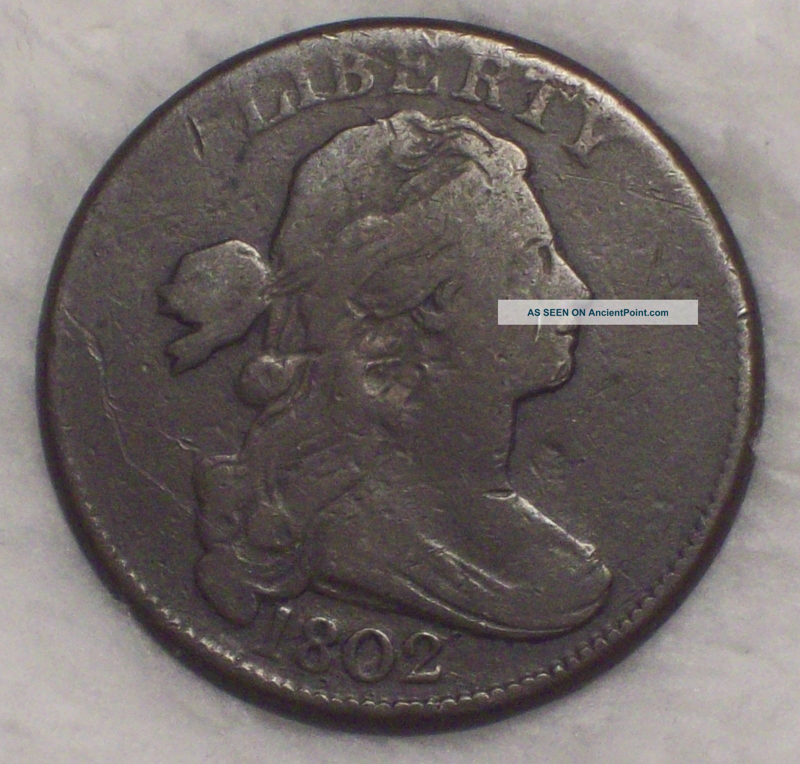 1802 Draped Bust Large Cent Fine Detailing Rare S - 230 Variety - Authentic Coin The Americas photo