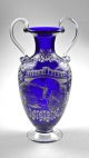 1800 ' S Italy Glass Cobalt Vase Urn Enamel Painting Gondolier Rialto Bridge Scene Vases photo 1