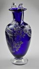 1800 ' S Italy Glass Cobalt Vase Urn Enamel Painting Gondolier Rialto Bridge Scene Vases photo 4