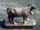 Miniature Cow Bull W/bell Wood Treen Figurine Black Forest Finely Carved Statue Carved Figures photo 4