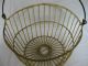 Primitive Farm Wire Egg Basket,  Handled,  Yellow,  Large Capacity Primitives photo 2