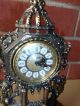 Antique Clock Metal Mantle Slendex Clocks Cherubs Torch Windup Rear Value Clocks photo 2