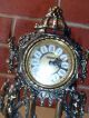 Antique Clock Metal Mantle Slendex Clocks Cherubs Torch Windup Rear Value Clocks photo 4