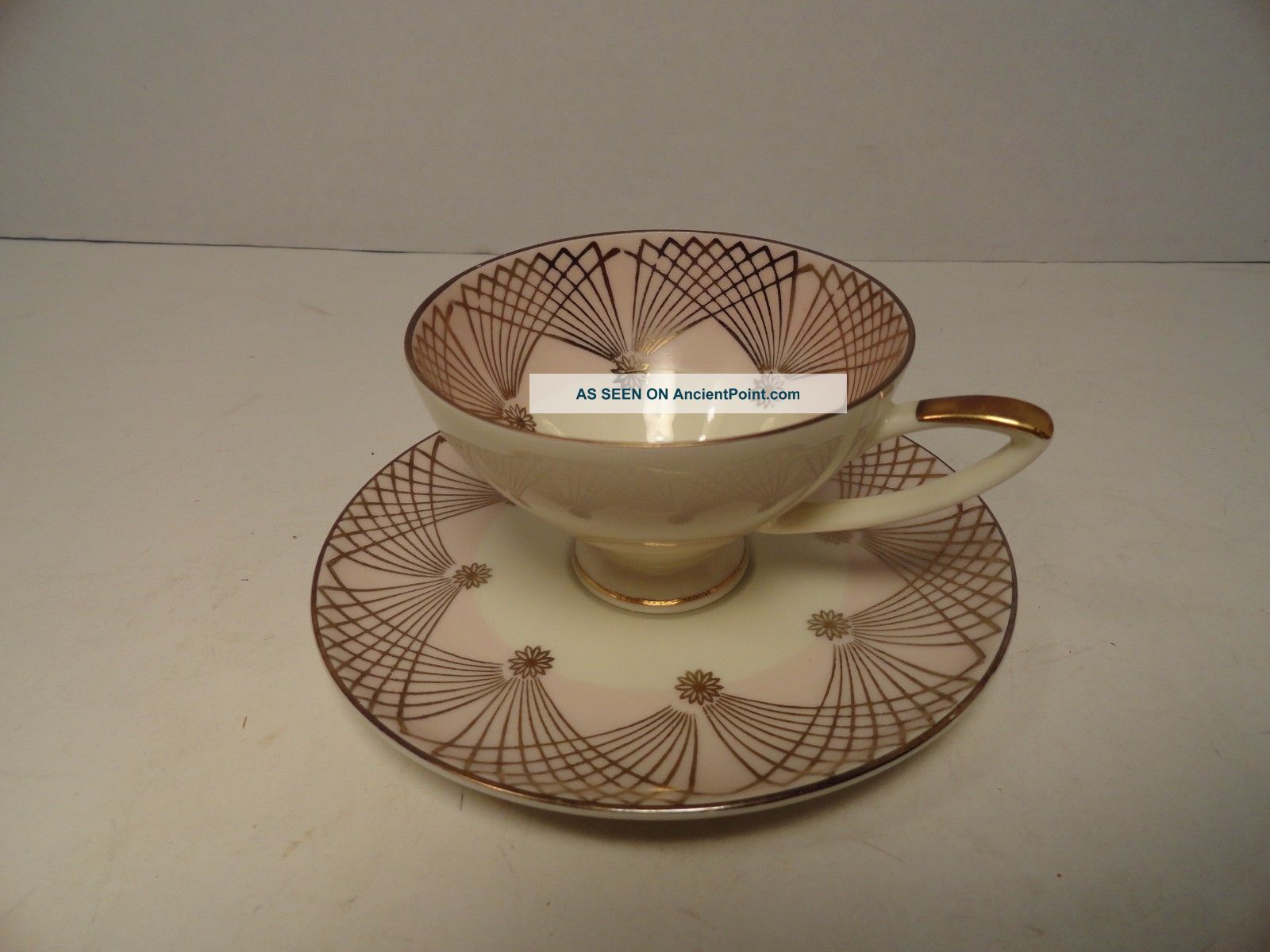 Vintage Cup Pink And Tea  Cups cup vintage Saucer Gold Bavaria  And Alka tea brands  Porcelain