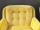 Pair Vintage Mid Century Yellow Marge Carson Swivel Arm Chairs Hollywood Regency Post-1950 photo 3