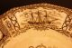 Antique Boston Mails Pattern C1840 Brown Transferware Dinner Plate J & T Edwards Other Maritime Antiques photo 6