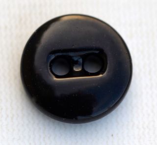 12 Antique Black China Buttons Oval Eye Bapterosses - 5/8 