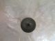 Antique 19th C.  White Clam Broth Glass Brass Waistcoat Button 9/16 