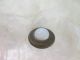 Antique 19th C.  White Clam Broth Glass Brass Waistcoat Button 9/16 