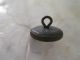 Antique 19th C.  White Clam Broth Glass Brass Waistcoat Button 9/16 