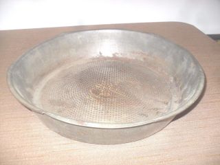 Vtg Tin Metal Mesh Strainer Sieve Sifter Pan Rustic Farm Country Decor Feeder photo