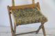 2 Antique Civil War Era? Folding Carpet Rug Seat Chairs Marked Undertakers Tag 1800-1899 photo 1