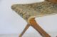 2 Antique Civil War Era? Folding Carpet Rug Seat Chairs Marked Undertakers Tag 1800-1899 photo 6