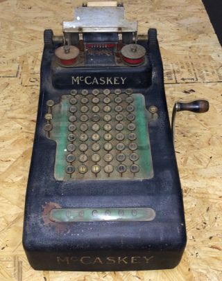 Antique Vintage 1920 Mccaskey Crank Arm Counter Top Cash Register photo