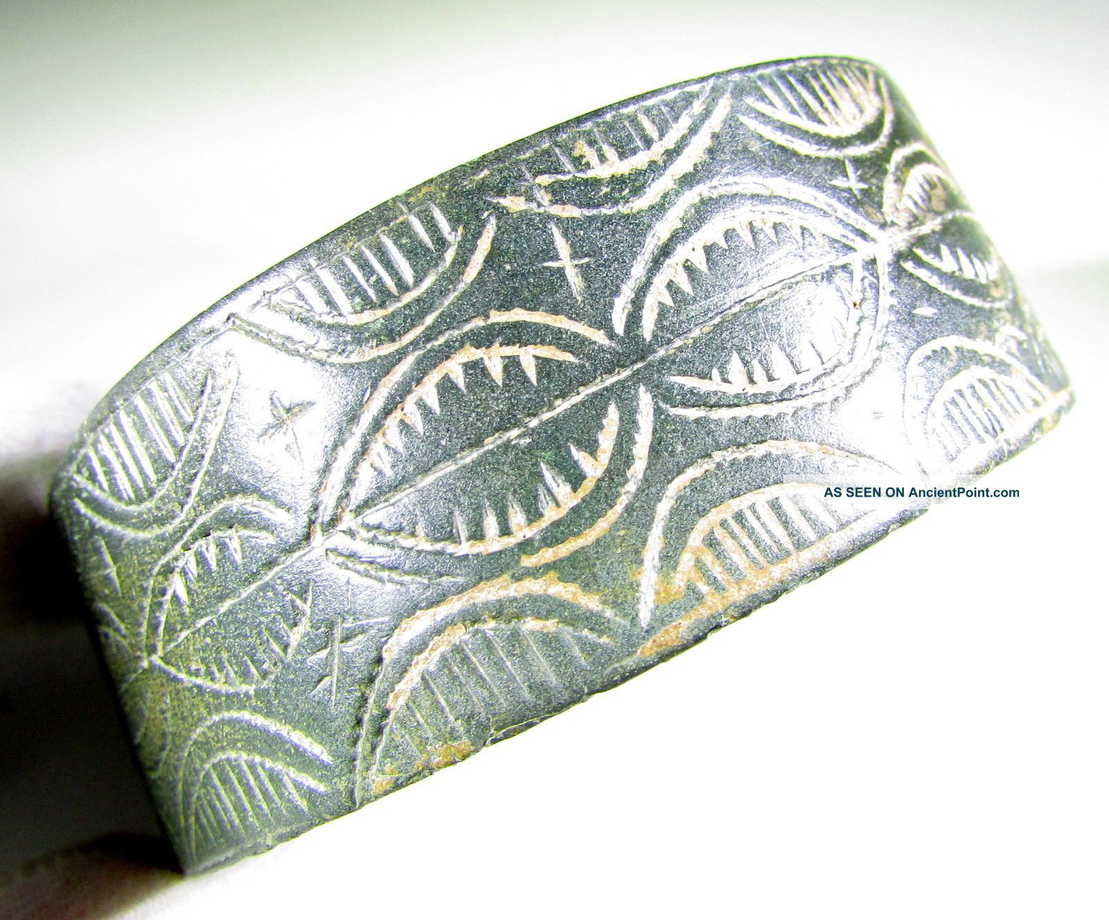C 900 Ad - Rare Viking Bronze Decorated Bracelet - Artifact - Mn14 Roman photo