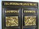 Antique Chinese Carved Birds Gilt Gold Blind Door Display Tribute Altar Cabinet Post-1950 photo 1