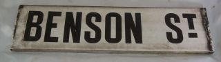 Unique Antique Porcelain Road Street Sign Benson Street Ideal Name Plate Fun photo