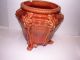 Antique Pottery Planter Jardiniere Footed Paw Feet Mythological Majolica Demon Planters photo 7