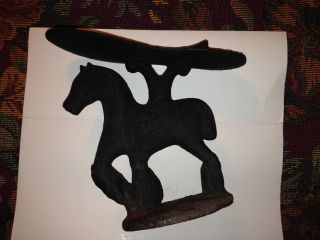 Antique Cast Iron Shoe Shine Stand In The Form Of A Horse photo