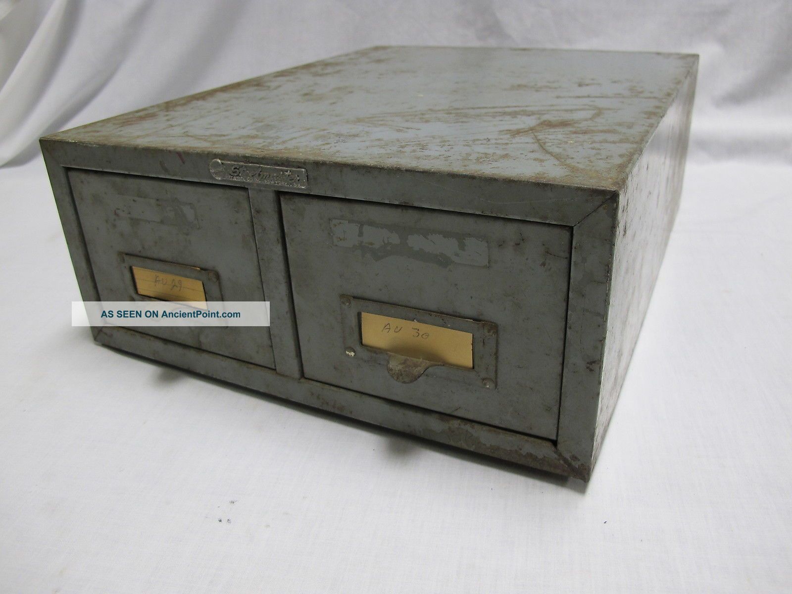 Vintage Industrial Gray Metal 2 Drawer File Cabinet Mid Century Modern Old Retro Other Mercantile Antiques photo