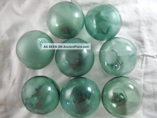 Eight Authentic Japanese Fishing Floats With Different 
