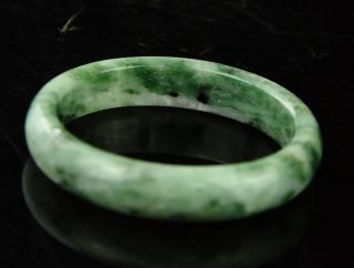 100 Natural Light Green Hand Carved Jade Bracelet A102 S03 photo