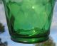 Elegant Art Deco Green Depression Quilted Glass Flower Basket Ice Bucket Barware Art Deco photo 9