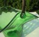 Elegant Art Deco Green Depression Quilted Glass Flower Basket Ice Bucket Barware Art Deco photo 5