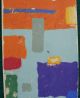 Leo Russell Abstract American Mid - Century Modernist Monotype Print 19x7 1960snr Mid-Century Modernism photo 1