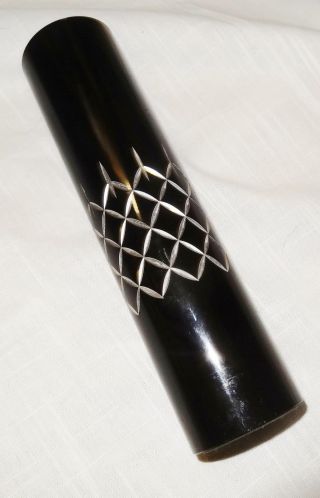 Vintage 1970s Cristillium Conrah Metal Co.  Vase Wales Uk Black Geometric Modern photo