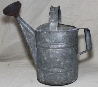 Vintage No.  8 Galvanized Watering Can/sprinkler & Spout/garden Tool/2 Handles/nr photo