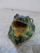 Old Vintage Antique Splatter Ware Pottery Frog Flower Frog Antique Arts & Crafts Garden photo 6